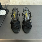 High Sandals Lambskin Black